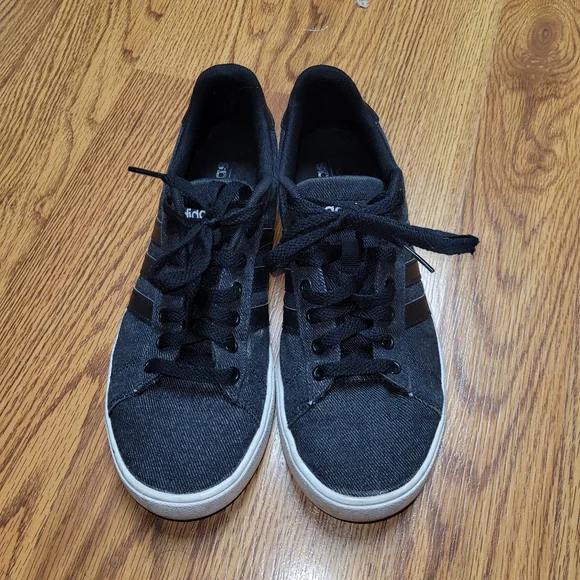 adidas | Shoes | Adidas Daily 2 Denim Black White Athletic Casual Sneakers  Shoes Mens Size 7 | Poshmark
